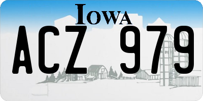 IA license plate ACZ979