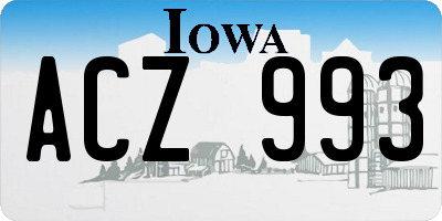 IA license plate ACZ993