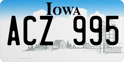 IA license plate ACZ995