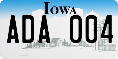 IA license plate ADA004