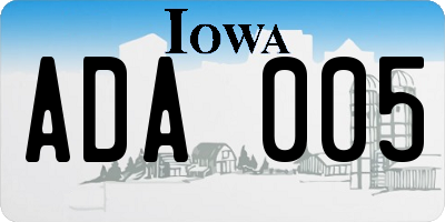 IA license plate ADA005