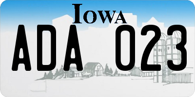 IA license plate ADA023