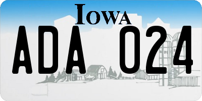 IA license plate ADA024