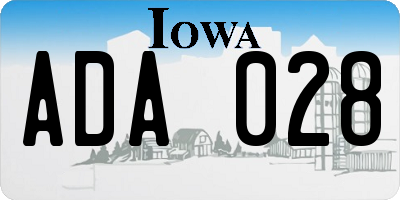 IA license plate ADA028