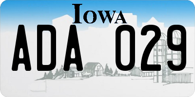 IA license plate ADA029