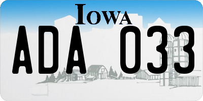 IA license plate ADA033