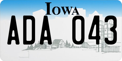 IA license plate ADA043