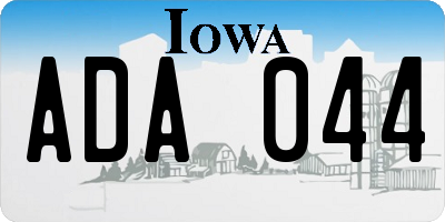 IA license plate ADA044