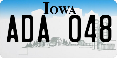 IA license plate ADA048