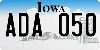 IA license plate ADA050