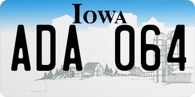 IA license plate ADA064