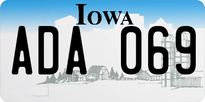 IA license plate ADA069