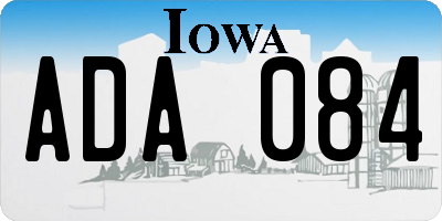 IA license plate ADA084