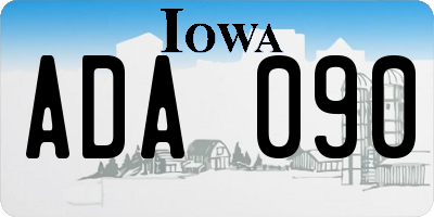 IA license plate ADA090