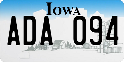 IA license plate ADA094