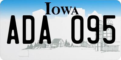 IA license plate ADA095
