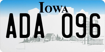 IA license plate ADA096