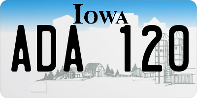 IA license plate ADA120