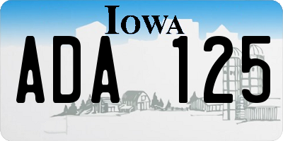 IA license plate ADA125