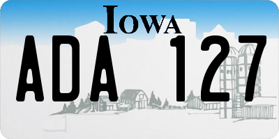 IA license plate ADA127