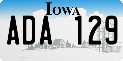 IA license plate ADA129