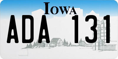 IA license plate ADA131