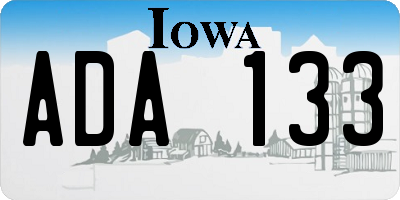 IA license plate ADA133