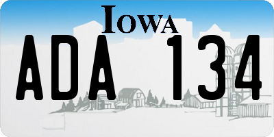 IA license plate ADA134
