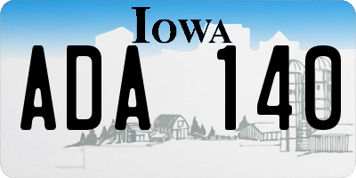 IA license plate ADA140