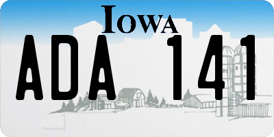 IA license plate ADA141
