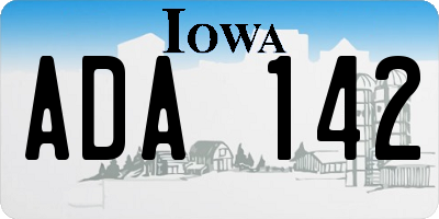IA license plate ADA142