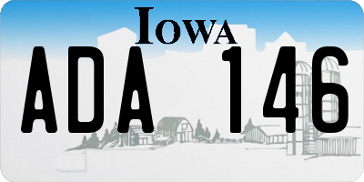 IA license plate ADA146