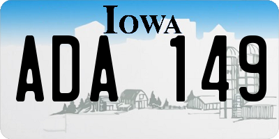 IA license plate ADA149