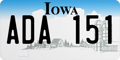 IA license plate ADA151