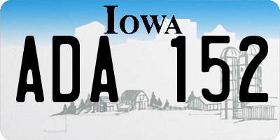 IA license plate ADA152