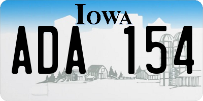 IA license plate ADA154