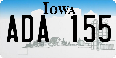 IA license plate ADA155