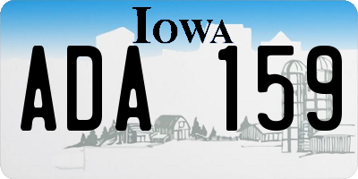 IA license plate ADA159