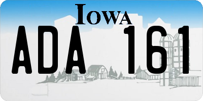 IA license plate ADA161