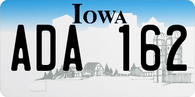 IA license plate ADA162