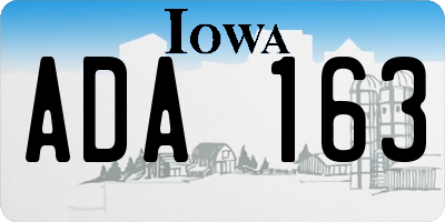 IA license plate ADA163
