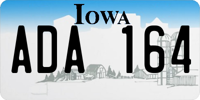 IA license plate ADA164