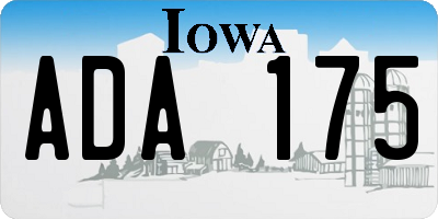 IA license plate ADA175