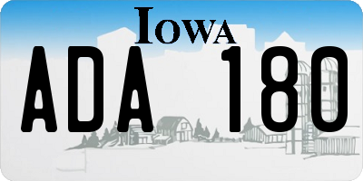 IA license plate ADA180