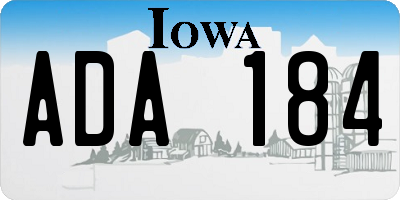 IA license plate ADA184