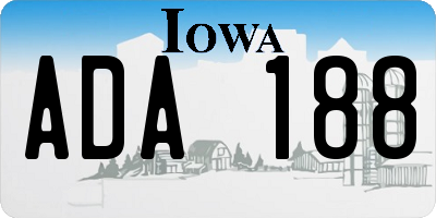 IA license plate ADA188