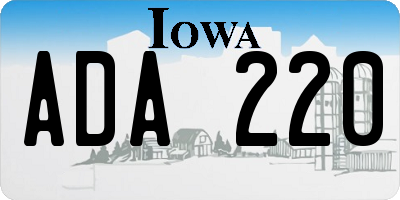 IA license plate ADA220