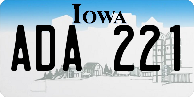 IA license plate ADA221