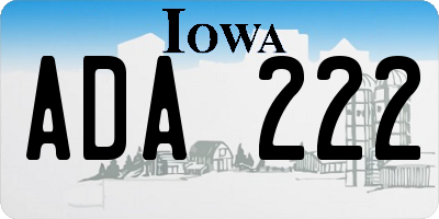 IA license plate ADA222