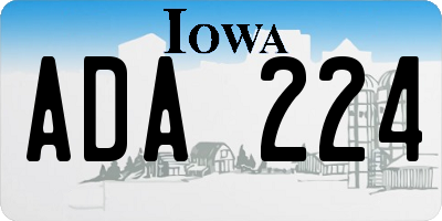 IA license plate ADA224